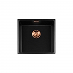 Lorreine Black Quartz Series spoelbak 4040cm Plug Copper 40BQ-FU-Copper