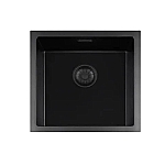 Lorreine Black Quartz Series spoelbak 400x400mm Plug Zwart