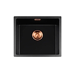 Lorreine Black Quartz Series spoelbak 400x370mm Plug Copper