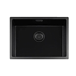Lorreine Black Quartz Series spoelbak 500x370mm Plug Zwart