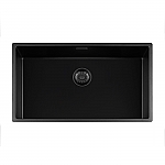 Lorreine Black Quartz Series spoelbak 7440cm Plug Zwart 74BQ-FU 