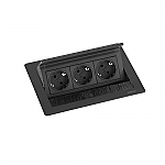 Evoline Fliptop Push Small 3-voudig stopcontact zwart Evoline Fliptop Push Small 3-voudig stopcontact zwart