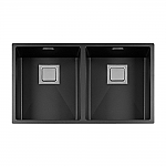 Lorreine Color Series VK spoelbak 34+34x40cm zwart 3434VK-CLR-Black