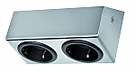 Stopcontact Alba 2st met 2 contactdozen  kleur Rvs