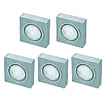 LED 12V Onderbouw set Box 5 Spots kleur Rvs LEDSET5BOX