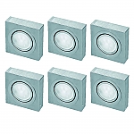 LED 12V Onderbouw set Box 6 Spots kleur Rvs LEDSET6BOX