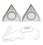 Hera Delta LED set van 2 onderbouw spots 24V/15W RVS LVSET2DELI