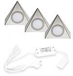 Hera Delta Led set van 3 spots onderbouw 24V/15W RVS LVSET3DELI