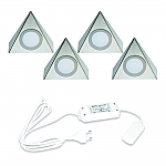 Hera Delta Led set van 4 spots onderbouw 24V/15W RVS look LVSET4DELI