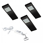 Dotty LED set van 3 langwerpige spots met schakelaar onderbouw 12V/15W zwart LVSET3DOTSZ