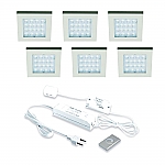 Hera EQ-Wi LED set van 6 inbouw spots met dimmer 24V/15W RVS look Hera EQ-Wi LED set van 6 inbouw spots met dimmer 24V/15W RVS look