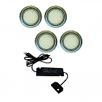 Nova LED set van 4 inbouw spots en trafo 12V/15W RVS-look LVSET4NOVI