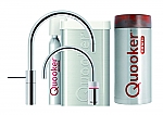 Quooker Cube Nordic Twintaps round chroom met Combi+ reservoir