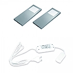 Hera Slim-Pad-F LED set van 2 onderbouw spots 24V/15W RVS-look LVSET2SPFI