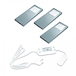 Hera Slim-Pad-F Led set van 3 spots onderbouw 24V/15W RVS look LVSET3SPFI
