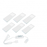 Hera Slim-Pad-F LED set van 6 spots met led trafo 24V/30W wit LVSET6SPFW