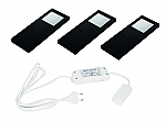 Hera Slim Pad F Led set van 3 spots onderbouw 24V/15W zwart LVSET3SPFZ
