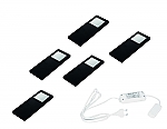 Hera Slim Pad F Led set van 5 spots onderbouw 24V/30W zwart LVSET5SPFZ