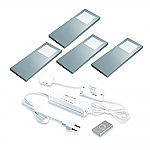 Hera LED Onderbouw set Slimpad-F 4 Spots +Dimmer kleur Rvs-Look LVSET4SPFDI