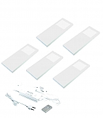 Hera Slim Pad F Led set van 5 spots met dimmer onderbouw 24V/30W wit LVSET5SPFDW