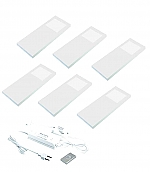 Hera Slim-Pad-F LED set van 6 spots met dimmer 24V wit LVSET6SPFDW