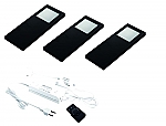 Hera Slim Pad F Led set van 3 spots met dimmer onderbouw 24V/15W zwart LVSET3SPFDZ