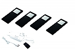 Hera Slim-Pad-F Led set van 4 langwerpige spots met dimmer 24V/30W zwart LVSET4SPFDZ