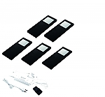 Hera Slim Pad F Led set van 5 spots met dimmer onderbouw 24V/30W zwart LVSET5SPFDZ