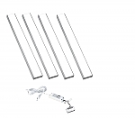 Small Led set van 4 langwerpige spots met schakelaar 12V/15W RVS Small Led set van 4 langwerpige spots met schakelaar 12V/15W RVS